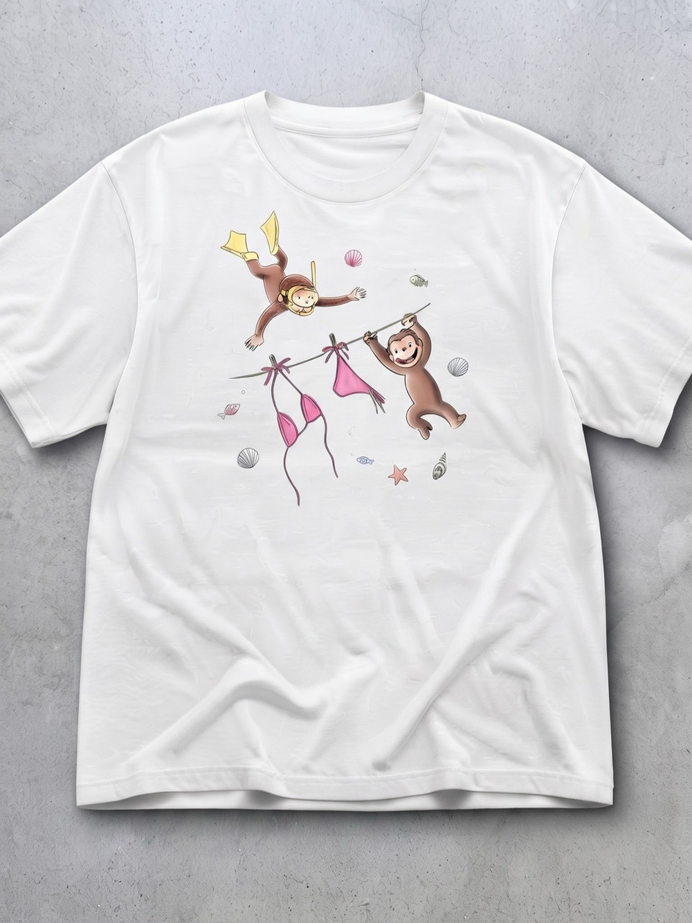 Gildan Curious Geogre Beach Fun Graphic
Tee